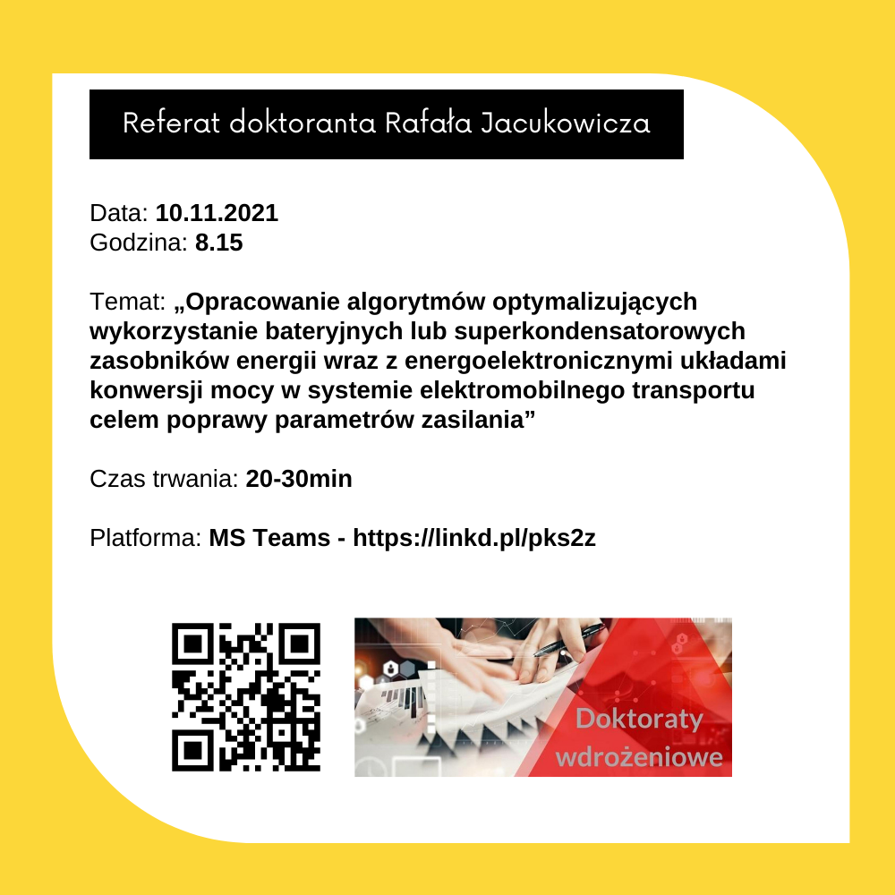 Referat doktoranta Rafała Jacukowicza, 10.11.2021, 8:15